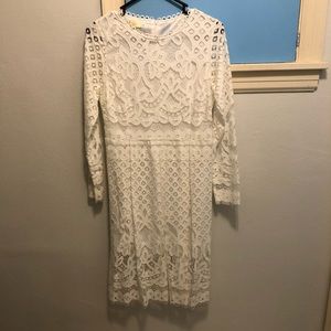 Bridal Shower/ Rehearsal Dinner White, Lace Dress